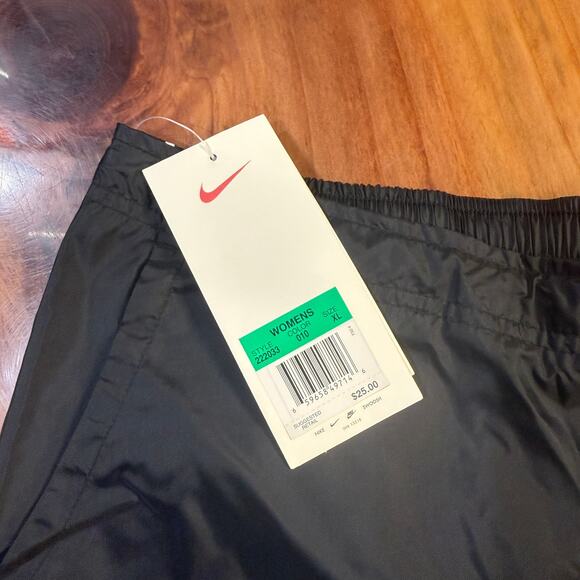NOS Vintage Y2K Nike Women's Pants XL 16-18 Black Wide leg Swishy Stripe C18 - Picture 6 of 8